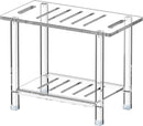 Sumerflos Acrylic Shower Bench for Inside Shower - 24.02" L x 12.99" W x 18.31" H Bathroom Shower Stool with Storage Shelf Heavy Duty (Hold Up to 400lbs) for Shaving Legs Waterproof Non-Slip by TinyTreasures Baby Boutique