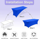 ABCCANOPY 6 FT Royal Blue Spandex Table Cover Stretch Fitted Wrinkle Resistant Tablecloth Reuse for Rectangular Folding Table Patry Event Wedding Banquet Protector by CozyNest Decor