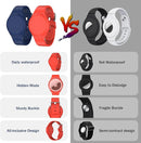 R-fun Waterproof for Air Tag Bracelets [2 Pack] Compatible with Apple Air Tag Finders with Soft Silicone,Anti Lost GPS Item Finders Case Cover,Night Blue/Red by TinyTreasures Baby Boutique