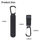 Stroller Hooks for Hanging, 2 PCS Durable Leather Style Stroller Clip Straps, Baby Stroller Hooks for Diaper Bags Grocery Shopping Bags, Mommy Hook for Stroller (Black) by TinyTreasures Baby Boutique