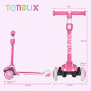 TONBUX Kids Scooter for Age 3-12, Toddler Scooter with 4 Adjustable Heights, Light Up 3-Wheels Scooter, Shock Absorption Design, Lean to Steer, Balance Training Scooter for Kids by TinyTreasures Baby Boutique