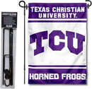 College Flags & Banners Co. Texas Christian Horned Frogs Garden Flag with Stand Holder by GreenHaven Gardens