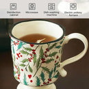 360ml -12.17oz Painted Cherry Fruit Ceramic Mug - Cute irish Coffee Glasses for Latte, Espresso - Gift for Women, Dishwasher Safe by CozyNest Decor