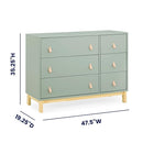 Delta Children babyGap Legacy 6 Drawer Dresser with Leather Pulls and Interlocking Drawers Greenguard Gold Certified, Sage Green w/Natural by TinyTreasures Baby Boutique