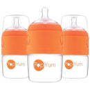 PopYum 5 oz Orange Anti-Colic Formula Making/Mixing/Dispenser Baby Bottles, 3-Pack with