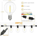 Svater Outdoor String Lights 300 FT, Patio Lights Outside with 156 G40 Shatterproof LED Bulbs, Waterproof Hanging Globe Lighting for Bistro Backyard Cafe Market, Warm White 2700K（3 x 100 FT） by GreenHaven Gardens