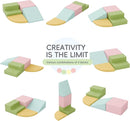 Large Baby Climbing Blocks – 6 Pcs Climbing Toys for Toddlers - Ultra High Density Soft Foam Play Gym Equipment Easy Wash for Indoor Nursery, Classic (Pink, 4-Piece) by TinyTreasures Baby Boutique