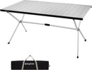 KingCamp Camping Table Roll up Aluminum Folding Table Lightweight Large Portable Foldable Camp Table for Picnic Camping Barbecue Backyard Beach Tailgate Indoor Outdoor, 4-6 Person, Support 176lbs by GreenHaven Gardens