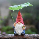 Garden Gnome Statue Decoration with Leaf Umbrella, 7.5” Figurine Ornament for Indoor Outdoor Home Patio Yard Lawn, for Gnome Lovers & Garden Enthusiasts，Mom，Women by CozyNest Decor