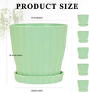5 Pack Flower Pots for Indoor Plants, 6 inch Plant Pots Outdoor Planters for Porch Garden Office Home Decorative Holiday with Drainage Holes and Saucers, Plastic Planter Nursery Pots Green by GreenHaven Gardens