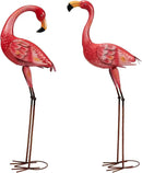 Metal Flamingo Garden Statue, 40" Tall Outdoor Decor Flamingos Yard Art Sculptures and Statues Reinforced Foot, Weatherproof Flamingo Ornaments for Lawn Pool Backyard Decor, Set of 2 by CozyNest Decor