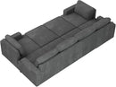 Nolany Sectional Couch with Storage Ottoman, Corduroy Sleeper Sectional Sofa with Chaise, Modular Sectional Couches for Living Room, Dark Grey by CozyNest Decor