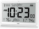 Wall Clock Atomic with Indoor Outdoor Temperature Battery Powered, Easy Reading with 10.5 Inch Large LCD Display, 330FT Range Table Wall Clock with DST, 12/24 Hour for Living Room Kitchen (White) by CozyNest Decor