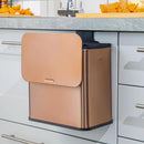 RedFactor Stainless Steel Hanging Trash Can with Lid and Inner Bucket – Slim 1.3 Gallon Odor-Free Compost Bin for Kitchen Cabinet, Countertop, Under Sink, or Bathroom (Copper) by GreenHaven Gardens