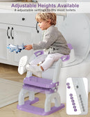 Potty Training Seat with Step Stool Ladder, Potty Training Toilet Seat with Soft Seat Splash Guard, Adjustable Height, 2 in 1 Potty Seats for Toddlers Kids Boys Girls by TinyTreasures Baby Boutique