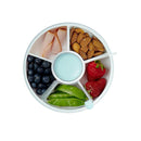 GoBe Kids Small Snack Spinner Flip Bundle with Hand Strap and Sticker Sheet - Reusable Snack Container with 5 Compartment Dispenser and Lid | BPA/PVC Free | Dishwasher Safe | No Spill- Macaron Blue by TinyTreasures Baby Boutique