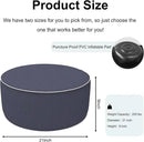 Inflatable Ottoman Stool D21 xH9 for Outdoor/Indoor Use, Water Repellent Patio Foot Rest Stool with Portable Handle,Round Pouf Ottoman Suitable for Garden,Deck and Camping - Textured Navy by CozyNest Decor