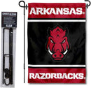 College Flags & Banners Co. Arkansas Razorbacks Garden Flag with Stand Holder by GreenHaven Gardens