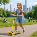 Maxi Scooter for Kids Ages 6-12 Lean-to-Steer 3 Wheel Scooter for Kids Ages 6-12 PU Light-Up Wheels Kids Scooter Adjustable Height Light Weight Aluminum Scooters T-Bar Colorful Design Printed by TinyTreasures Baby Boutique