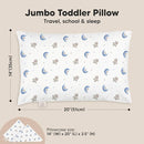 KeaBabies Toddler Pillow with Pillowcase, Jumbo 14X20 - Soft Organic Cotton Toddler Pillows for Sleeping - Machine Washable - Perfect for Travel, Toddler Bed Set (Space Drift) by TinyTreasures Baby Boutique