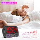 Small LED Digital Clock for Bedroom, Loud Alarm Clock for Heavy Sleepers Adults, Teens | Plug-In Electric Desk Clock | Simple Bedside Nightstand Clock with Adjustable Volume/Brightness/Snooze – Red by TinyTreasures Baby Boutique