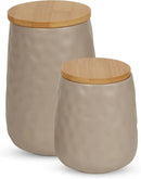 DII Kitchen Accessories Collection, Textured Matte Ceramic Canister Set, Stone, Dimple, 2 Piece by CozyNest Decor