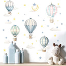 Balloon Wall Decals for Kids Room: Peel and Stick Hot Air Balloon Stars Cloud Wall Stickers - Baby Nursery Boys Room Girls Bedroom - Children Supplies Ages 1-12 Years Wall Decor Art by TinyTreasures Baby Boutique