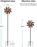Wind Spinners Outdoor, Copper Teal Kinetic Wind Spinner with Stake, Garden Yard Spinners Windmill Decor for Patio Lawn (12" W x 70" H) by CozyNest Decor