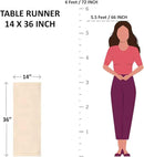 Solino Home Linen Brown Table Runner 36 Inches - Classic Hemstitch, 100% Pure Linen Coffee Table Runner 14 x 36 Inch Ideal for Dresser Tables, Fall, Autumn, Thanksgiving by CozyNest Decor
