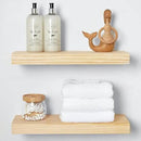 Homeforia 18 inch Wood Floating Shelves, High End Solid Natural Wood 18inch Floating Shelf for Wall Mounted, Unfinished Wooden 18in Floating Shelves, Heavy Duty Bracket, 18 X 6.5 X 1.75 inch, Set of 3 by CozyNest Decor