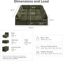 mopio Oversized Modular Sectional Sofa with Fully Removable Covers and Storage, Convertible U, L-Shaped and Sleeper Sectional, Modern Couches with Ottoman Chaise (Olive Green Velvet, 9 Seats, Sleeper) by CozyNest Decor