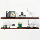 Homeforia Walnut 60 inch Floating Shelf, High End Solid Real Wood 60inch Long Floating Shelf for Wall, Dark Brown Wooden 60in Large Floating Shelves, Heavy Duty Bracket, 60 X 6.5 X 1.75 inch, Set of 2 by CozyNest Decor