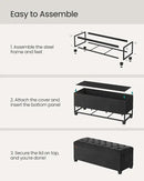 SONGMICS Velvet Storage Ottoman Bench, Foot Rest with Legs, 15.7 x 43 x 15.7 Inches, End of Bed Bench, Storage Chest, Load up to 660 lb, for Living Room, Bedroom, Entryway, Ink Black ULSF089B02 by CozyNest Decor