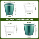 Self Watering Pots for Indoor Plants, 6-Pack 5'' Self Watering Planter with Drainage Holes, Small African Violet Pots with Water Indicator, Clear Wick Orchid Pot, Blue Gold by CozyNest Decor
