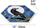 Bieye MSS004 Tiffany Style Stained Glass Mosaic Decorative Stepping Stone for Garden Decor (Raven, 13" Hexagonal) by CozyNest Decor