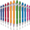 Ballpoint Pen with Stylus Tip, Soft Touch Click Metal Pen, 1.0mm Medium Point, Black Ink, 12 Count(6 Colors) by TinyTreasures Baby Boutique
