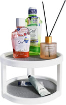 Lazy Susan Organizer, 2 Tier Non Skid Spice Rack Turntable,360 Degree Rotating Seasoning Organizer, 10-Inch Spinning Organizer for Pantry Cabinet, Kitchen, Countertop, Vanity Display Stand by CozyNest Decor