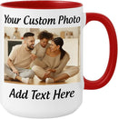 Customized 15oz Ceramic Coffee Mugs with Personalized Text and Photo Image Upload Novelty Gift, Personalize With Different Design And Images, Custom Gift (Red) by TinyTreasures Baby Boutique