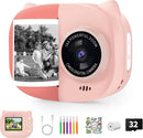 Rongta Kids Camera Instant Print, 1080P Kids Instant Cameras That Print Photos, Christmas Birthday Gifts for Girls Age 3-12, Video Camera Portable Toy for 3 4 5 6 7 8 9 10 Year Old Kids Girls(Pink) by TinyTreasures Baby Boutique
