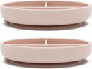Lalo Suction Plates - 2 Pack, 100% Silicone Non-Toxic BPA-Free Baby Plates with Suction Base To Prevent Accidental Tip-Overs - Suction Plates for Toddlers With Three Divided Sections - Grapefruit by TinyTreasures Baby Boutique