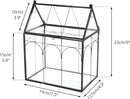 NCYP Glass Terrarium with Lid for Cacti, Succulents, Small Plants - 7.5 x 4.9 x 9 inches Closed Geometric Planter Box - Home Indoor Tabletop House Shape Decorative, Black (Terrarium Only) by GreenHaven Gardens