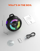 Waterproof Bluetooth Shower Speaker, Suction Cup, Small Portable Wireless IPX7 Waterproof Outdoor Speakers, Loud Stereo Sound Deep Bass, TWS Pairs, 6 Mode RGB Lights, All Ages Gift for Christmas by TinyTreasures Baby Boutique