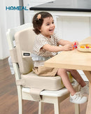 HOMEAL Toddler Booster Seat for Dining Table - Toddler Dining Cushion with Wipeable Surface -Booster Seat for Kitchen Chair with Easy-Install Straps - Breathable Fabric - Beige by TinyTreasures Baby Boutique