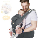FRUITEAM 6-in-1 Baby Carrier with Waist Stool, One Size Fits All -Adapt to Newborn, Baby Hip Carrier for Breastfeeding, Infant & Toddler by TinyTreasures Baby Boutique