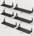 AMADA HOMEFURNISHING Wall Shelves Set of 6, Wood Floating Shelves for Decor, Rustic Farmhouse for Bedroom, Bathroom Storage, Book Shelves for Living Room, Black by TinyTreasures Baby Boutique