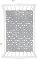 4-Pack Fitted Mini Crib Sheets for Boys and Girls - Breathable, Soft Microfiber Baby Sheets in Grey and Pink by TinyTreasures Baby Boutique