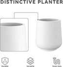 Kante 15.3"+11.6"+8.2" Dia Round Concrete Planter, Large Outdoor Indoor Planter Pots Containers with Drainage Holes and Rubber Plug for Home Garden Patio, Pure White by GreenHaven Gardens