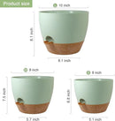 10/9/8 inch Self Watering Pots, Planter, Plant Pots with Mesh Drainage Holes for Indoor Outdoor Garden Plants, Plastic Flower Pots with Deep Reservoir for House Plants, Green with Brown by CozyNest Decor