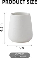 Speckled White Toothbrush Holder Set - 2Pcs Bathroom Ceramic Tooth Brushing Holders, Toothbrush Cup, Toothpaste Organizer for Countertop, Makeup Brush Holder, Pen Holder for Home Desktop Storage by CozyNest Decor