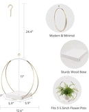 2 Pack Hanging Planter Holder for Indoor Plants, Plant Hanger with Sturdy Wood Base,Modern Boho Macrame Wall Ceiling Window Stands(Plants/Pots Not Included) by GreenHaven Gardens